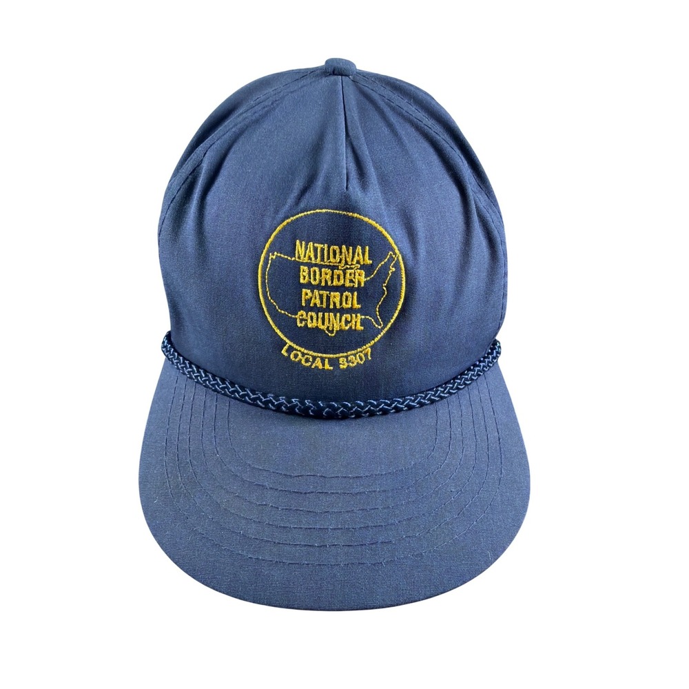 Vintage Blue National Border Patrol Council Local 3307 Snapback Hat Blue Cap